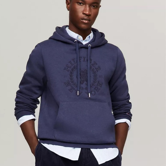 Tommy Hilfiger Embroidered Heritage Logo Hoodie And Flag Logo T-shirt Set Large - Picture 3 of 16